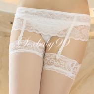 sexbaby99-性感蕾絲美腿吊帶襪-2件組-白色