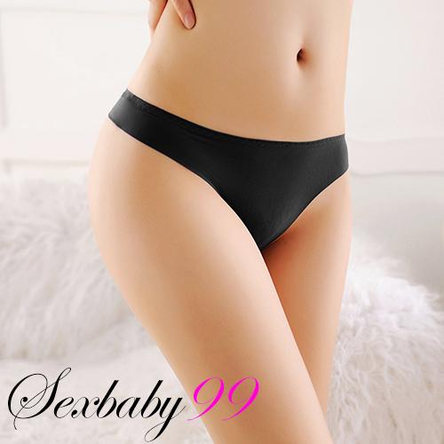 無盡愛戀-性感低腰冰絲一片式隱形內褲-黑色