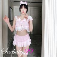 午夜風情-性感誘惑貓女角色扮演服-粉色