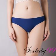無盡寵愛-性感低腰冰絲一片式蕾絲丁字褲-寶藍色