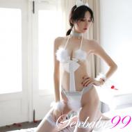 愛情陷阱-性感比基尼三點式連身衣-白色