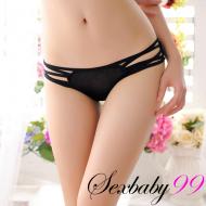 如花美眷-舒適透氣性感低腰三角褲-黑色