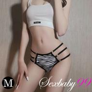 性感無痕斑馬紋細帶低腰丁字褲-M