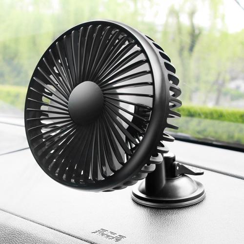 汽車車載12V電風扇-吸盤款-黑