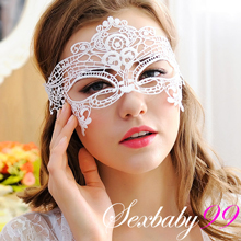 性感蕾絲定型眼罩-女王款白色