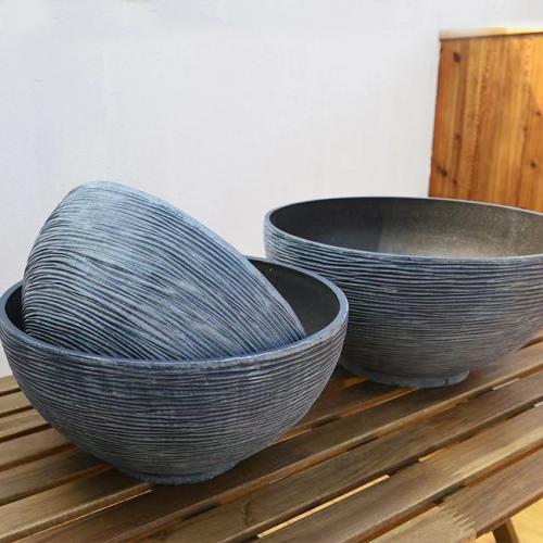 樹脂花盆-仿石灰色大號