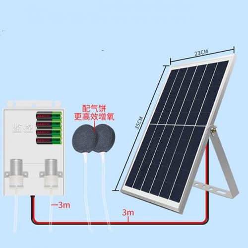 太陽能增氧泵-10W6V支架5檔雙泵+四電