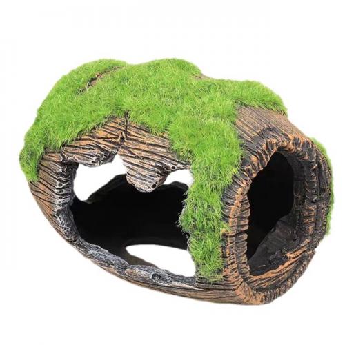 魚缸造景-小號帶苔破桶