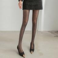 閃閃豎條燙鑽超薄性感黑絲襪