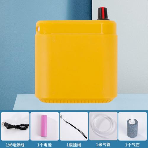 太陽能充電兩用usb增氧氣泵-黃色