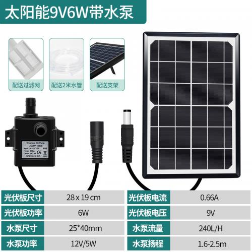 9V6W太陽能板+12V水泵
