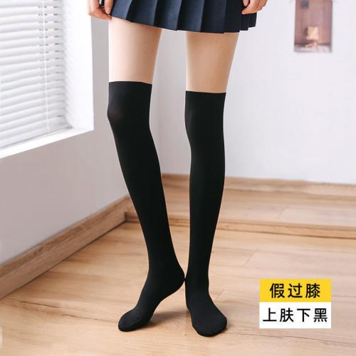 JK女孩假拼接絲襪-上膚下黑