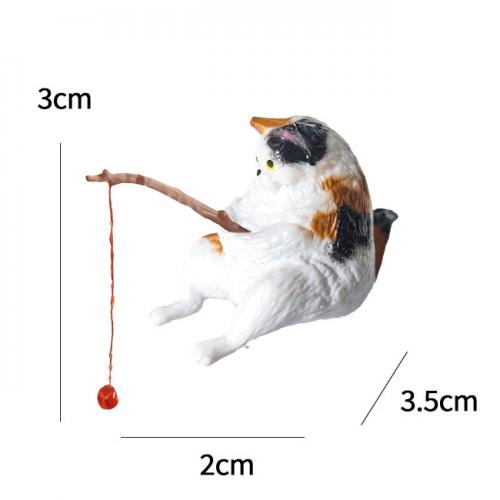 釣魚貓擺件-黑橘胖貓