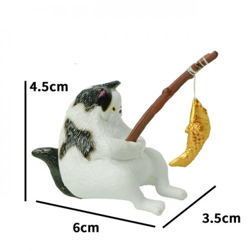 釣魚貓擺件-大號黑胖貓