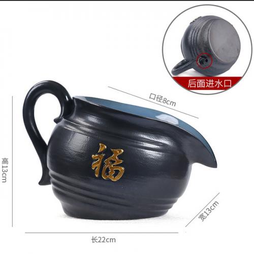 循環流水造景-福罐大號/黑色+過濾棉+過濾石