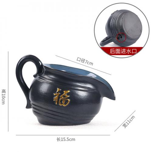 循環流水造景-福罐小號/黑色+過濾棉+過濾石