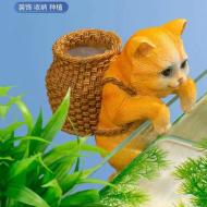 魚缸裝飾配件-橘貓