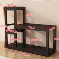 魚缸架-黑+柚木色-70*45*115