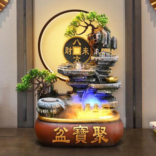 八方來財假山流水聚寶盆燈圈款-特大號