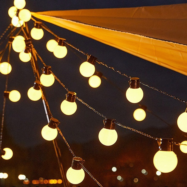 G50圓串燈10米40燈-暖色-110V插電