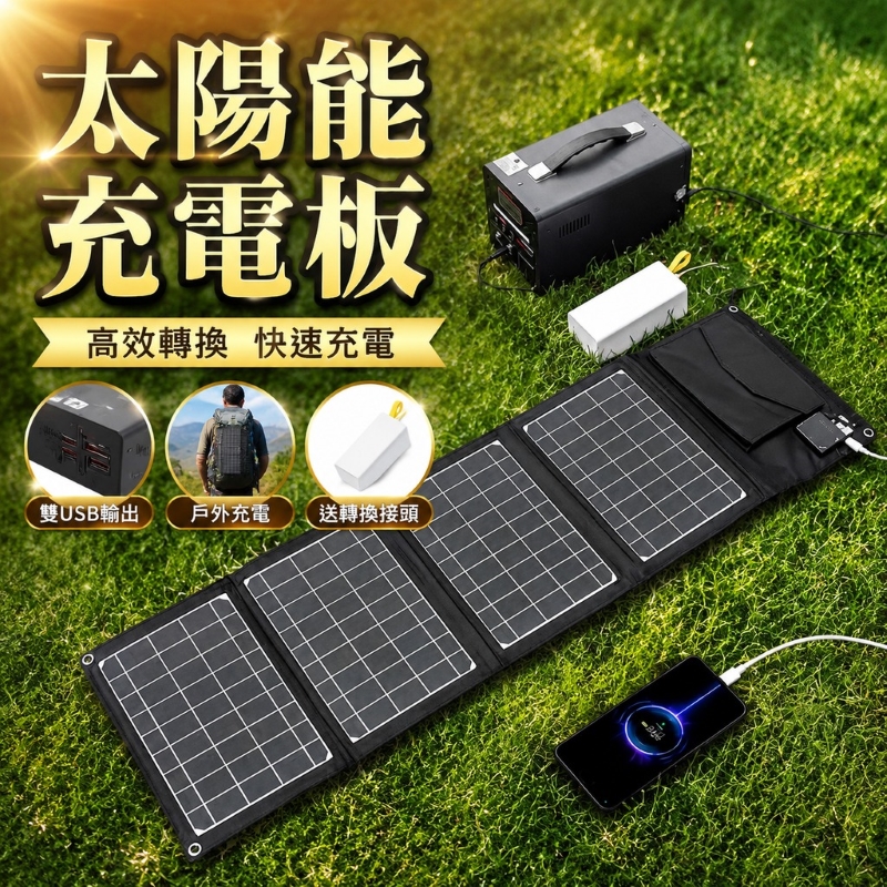 太陽能板45W 3種輸出-4片