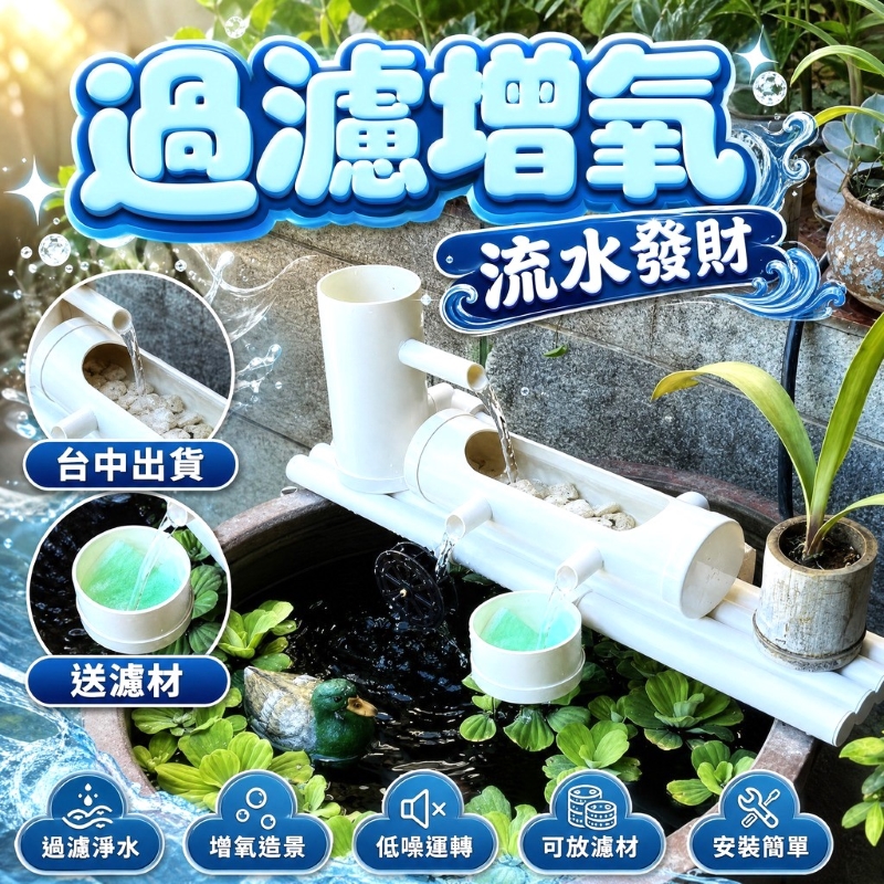 P2魚缸水循環過濾器輪+杯-50公分-白色