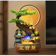 聚寶盆流水+燈圈+霧化-XW2549